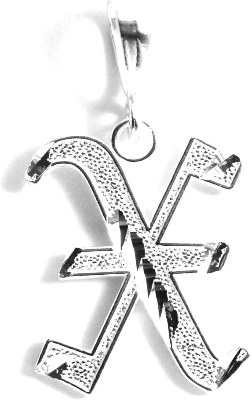 Deidreamers Personalized Gothic Old english Sterling Silver Initial A-Z Pendant. - Image 1